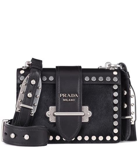 prada cahier all black|Prada leather cahier bag.